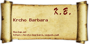 Krcho Barbara névjegykártya